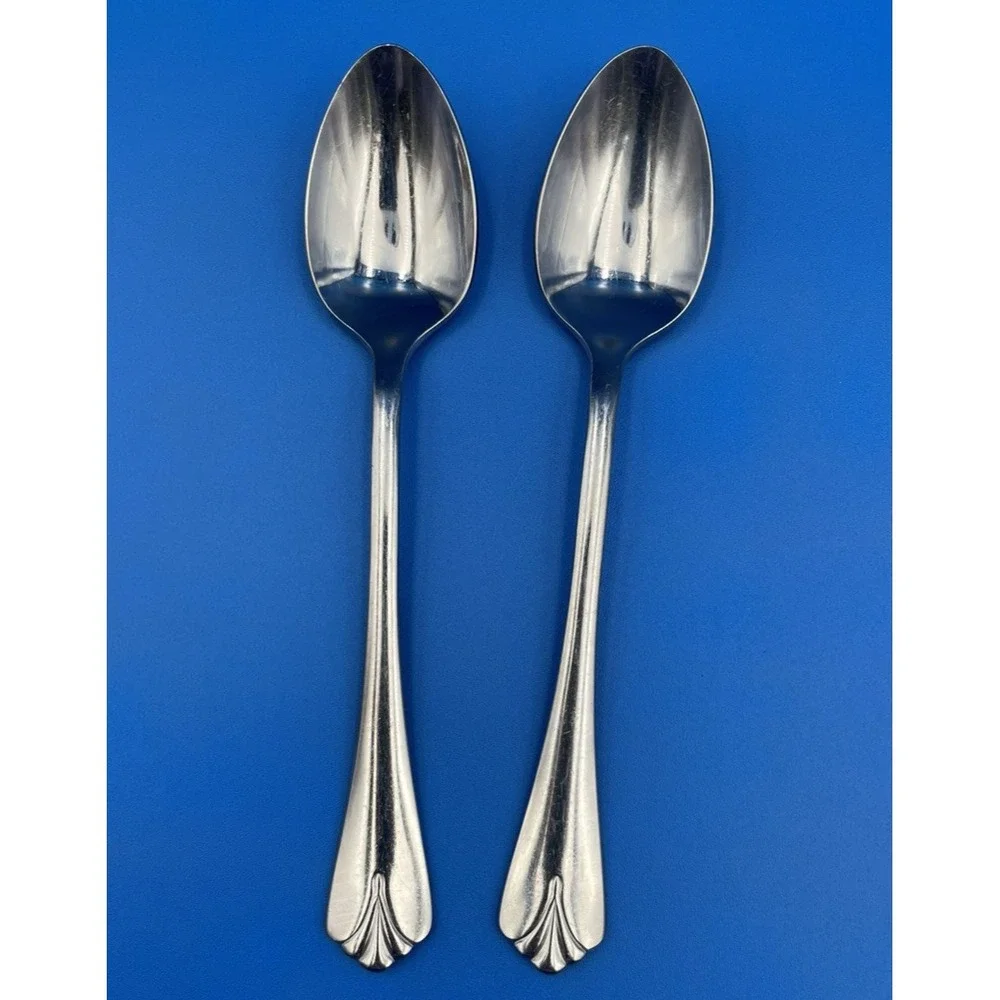 Kirk Stieff Sprig 2 Teaspoons Stainless‎ Flatware Utensils Dining 7 1/4